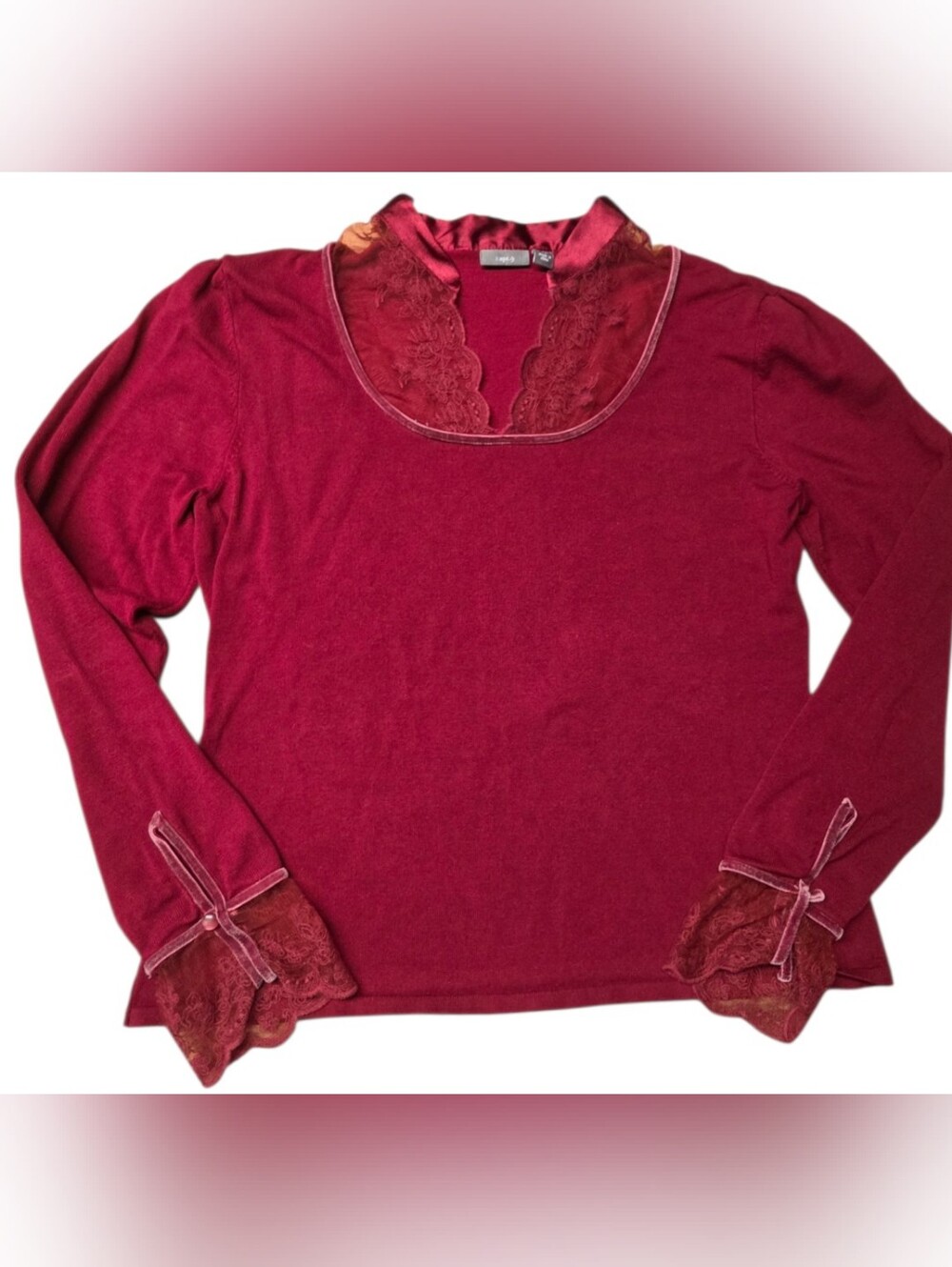 Burgundy Ruffle Cuffs Top